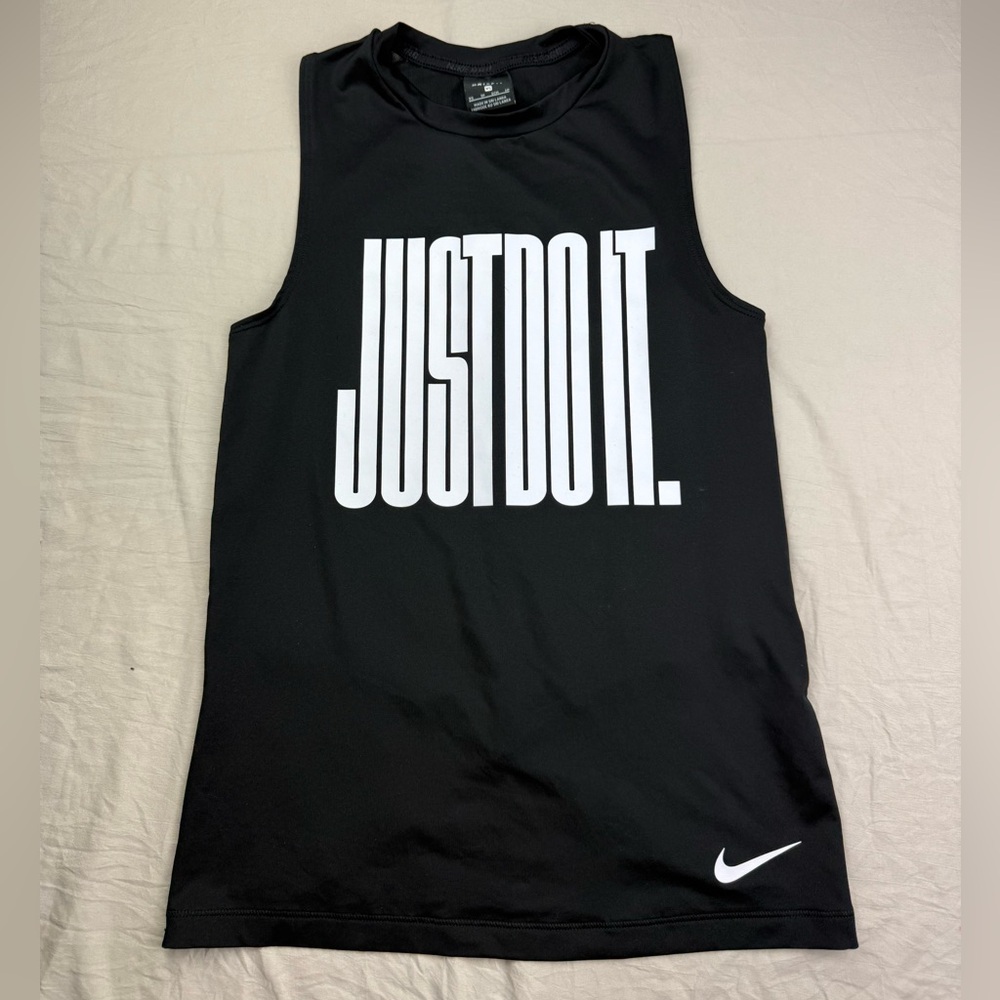 Nike women’s Black Dri-FIT‎ Tee “Just Do It” size XS